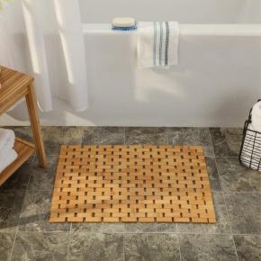 Nonskid Silicone Pads Bamboo Bath Mat